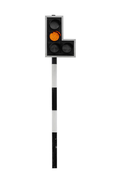 istock yellow color traffic light isolated on white background 1343665577