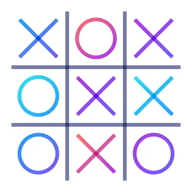 Vector illustration of Tic-Tac-Toe Game