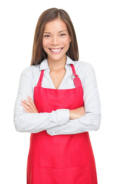 istock Small shop owner / sales clerk isolated 134366878