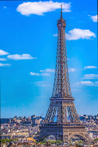 Eiffel Tower Paris France Built in 1889. Most visited monument in the World.