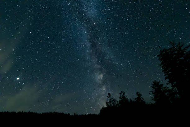 Milky way over Fairy Lake located on Vancouver Island.