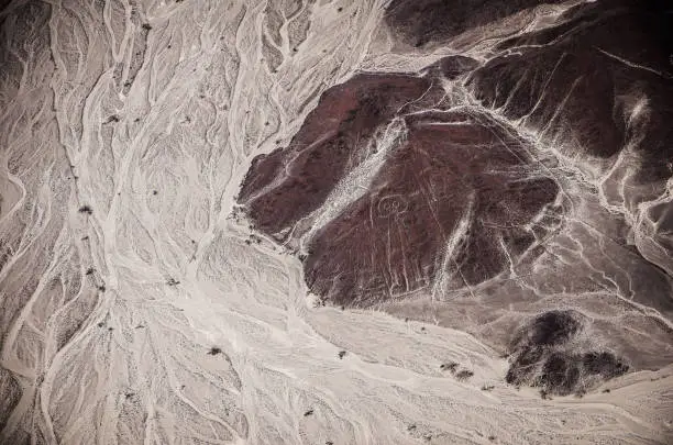 Aerial View of Nazca Lines Astronaut in Peru