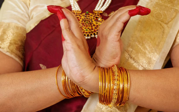 istock Woman dancer hands demonstrate Bharatanatyam Indian classical dance mudra 1343675664