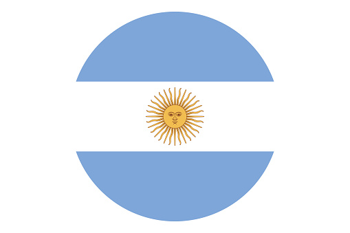 Circle flag vector of Argentina on white background.