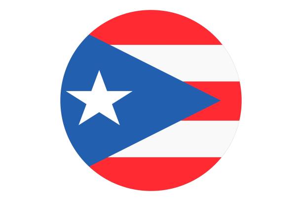 kreisflagge vektor von puerto rico auf weißem hintergrund. - greater antilles stock-grafiken, -clipart, -cartoons und -symbole