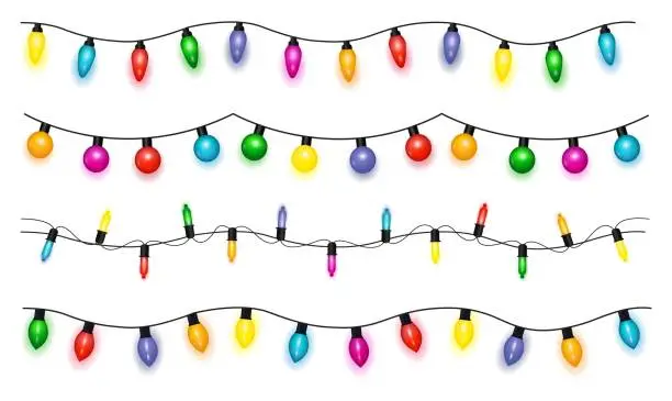 Vector illustration of Colorful Christmas Light Background