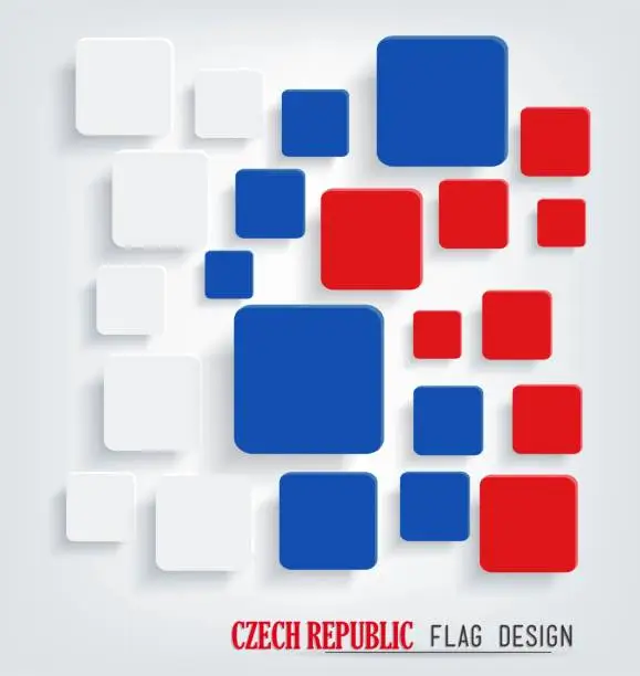 Vector illustration of Czech Republic Flag Design