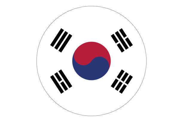 Circle flag vector of South Korea on white background. Circle flag vector of South Korea on white background. south korea stock illustrations