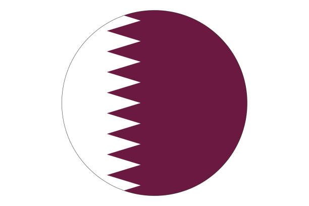 흰색 배경에 카타르의 원 플래그 벡터. - qatari flag stock illustrations