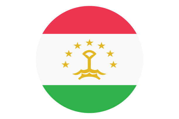 ilustrações de stock, clip art, desenhos animados e ícones de circle flag vector of tajikistan on white background. - tajik flag