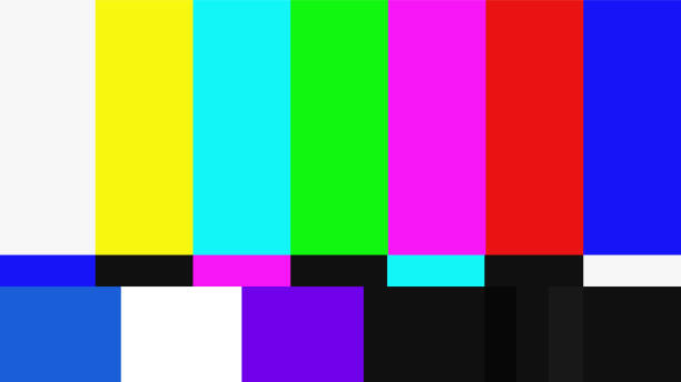tv-farbcode smpte typ 3 (hoch gesättigte version) - testbild stock-grafiken, -clipart, -cartoons und -symbole