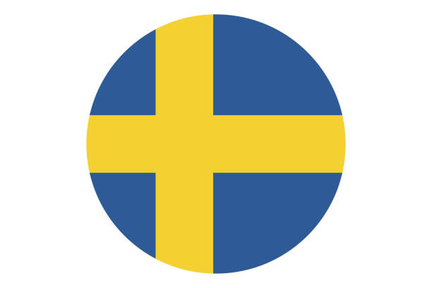 Circle flag vector of Sweden on white background. Circle flag vector of Sweden on white background. sweden flag stock illustrations