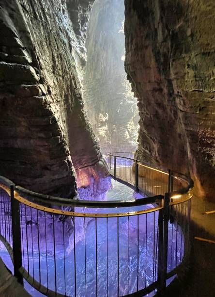 istock colorfull waterfall in a cave cascate del varone at riva del garda 1343693169