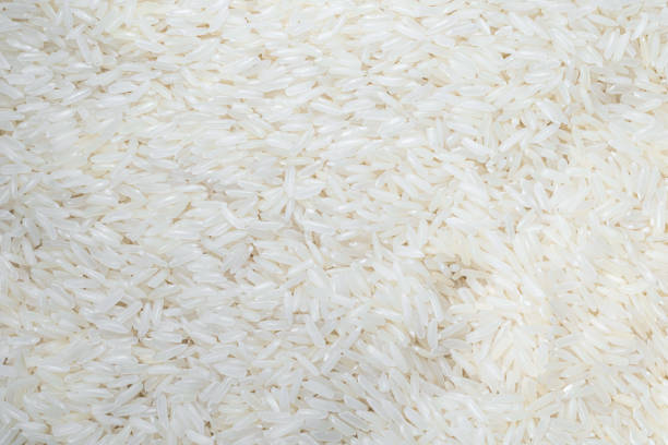 istock White rice grain pattern close up, Asian food. 1343714256