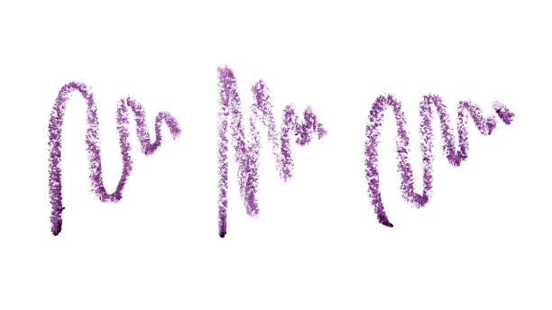 istock Purple eyeliner pencil traces on white background. 1343739577