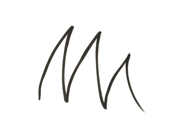 istock Hand drawn line of black eyeliner pencil on white 1343739583