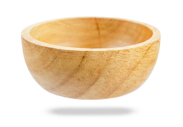 istock Empty wooden cup isolated on white background 1343743101