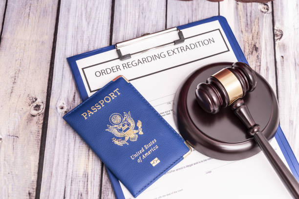 Order of expulsion from the country for illegal entry. Illegal immigration problem. stock photo