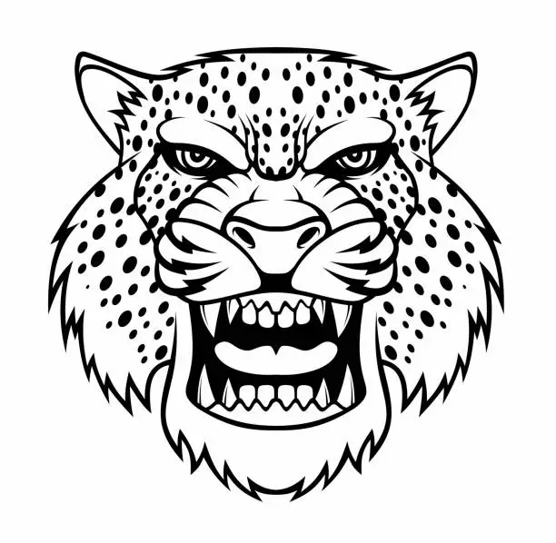 Vector illustration of Angry jaguar head.