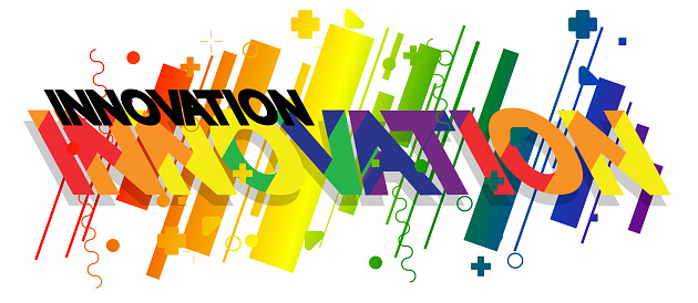 Innovation, Vector logo. Quotes and phrases for cards, banners, posters, pillow and clothes. Festive design. Gay pride month vector concept. Lgbt lettering.