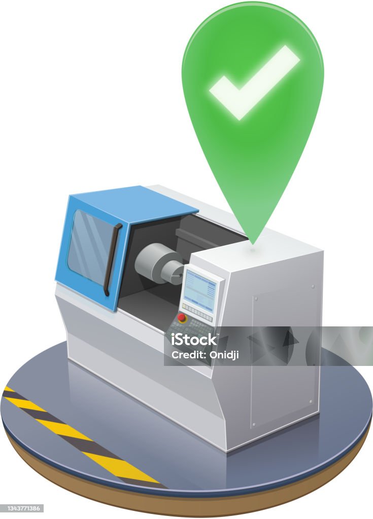 Machine Check Vector Validated Numerically Controlled Machine Tool Stock Illustration ...