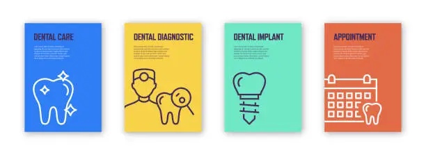 Vector illustration of Dental Concept Template Layout Design. Modern Brochure, Book Cover, Flyer, Poster Design Template