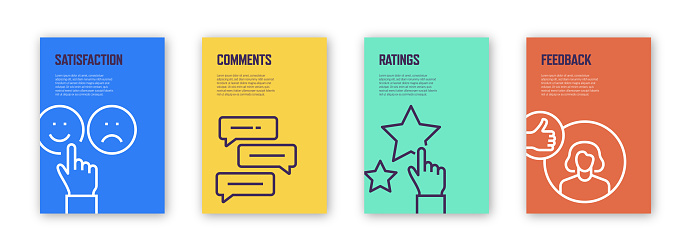 Feedback and Testimonials Concept Template Layout Design. Modern Brochure, Book Cover, Flyer, Poster Design Template