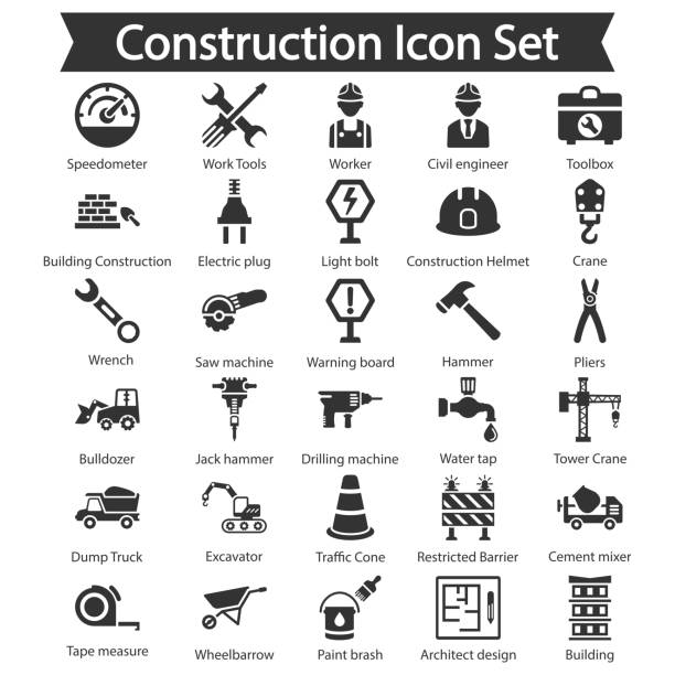 Construction icon set Construction icon set civil engineering stock illustrations