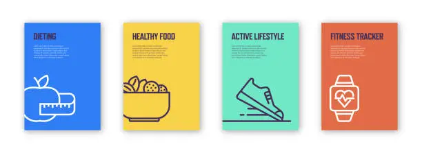 Vector illustration of Healthy Lifestyle Concept Template Layout Design. Modern Brochure, Book Cover, Flyer, Poster Design Template