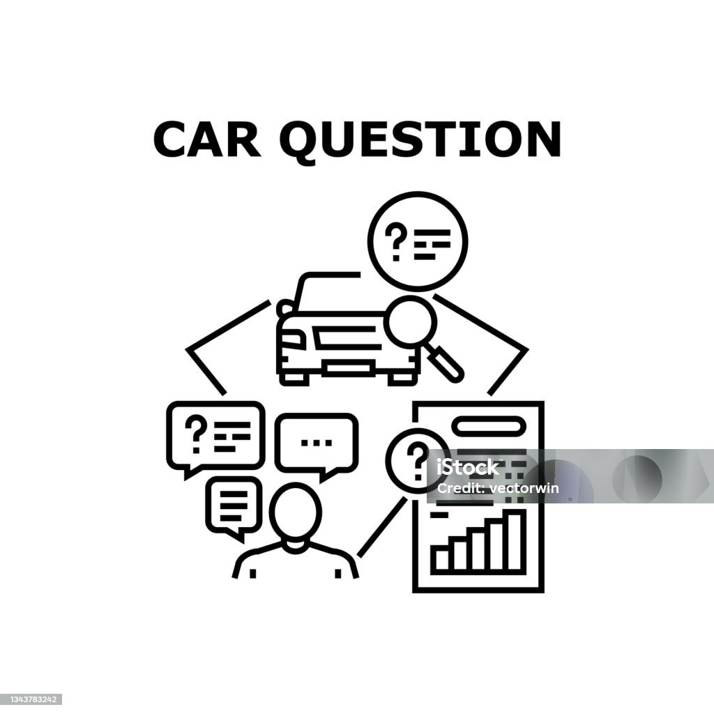 Questions Auto Car Question Vector Concept Black Illustration Stock Illustration ...