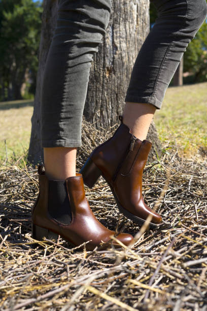 istock Leather boots ideal for autumn. Shoes Style 1343783364