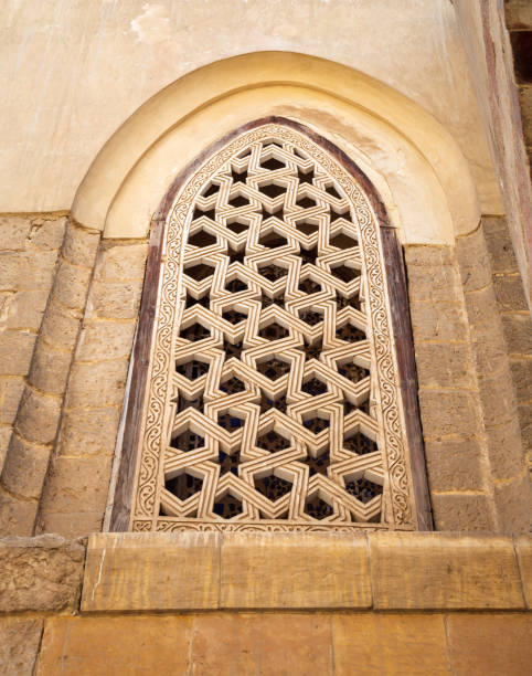 istock Mamluk era perforated stucco window with geometrical patterns, Qalawun Complex 1343789561