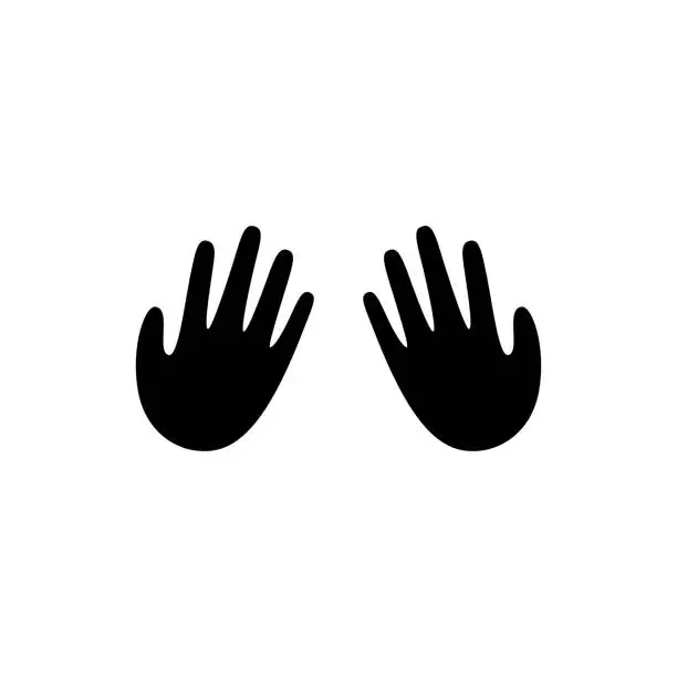 Vector illustration of Hands pray or worship simple illustration