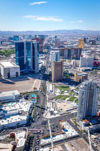 istock Las Vegas strip skyline aerial view 1343795987