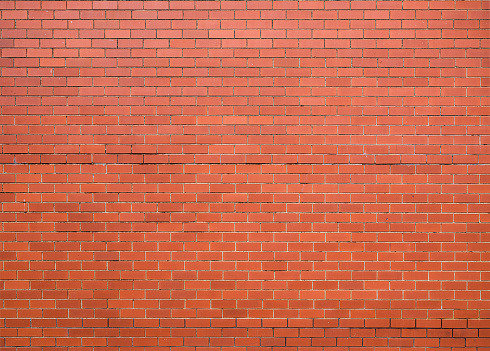 Photo of brown brick wall, construction and interior theme, horizontal image
