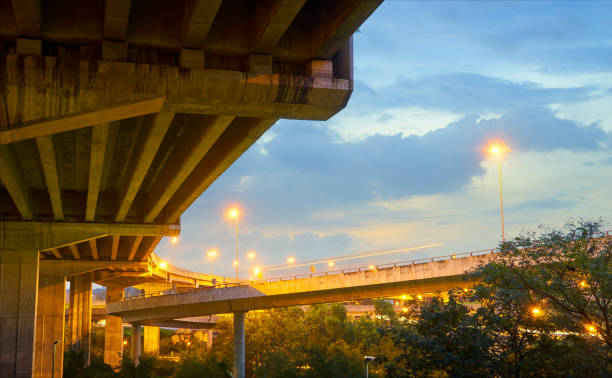 istock Highway bridge twilight under view singapore 1343800205