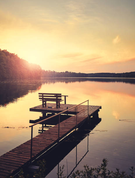 istock Lake Lipie at sunset, color toning applied, Poland. 1343800714