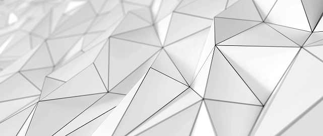 Abstract, Modern, White Polygonal, Triangular 3D Background.