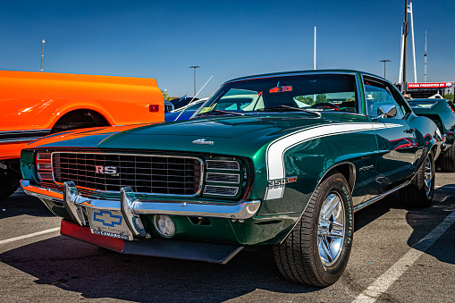 Reno, NV - August 4, 2021: 1969 Chevrolet Camaro RS Hardtop Coupe at a local car show.