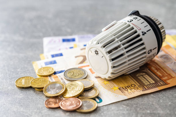 istock Thermostatic head and Euro money. 1343806228