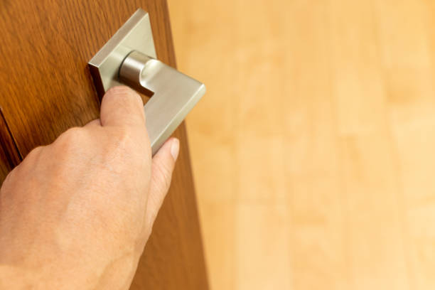 istock Turn the knob to open the door 1343808260