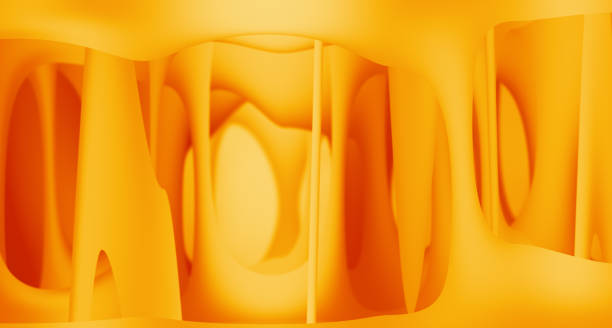 istock Abstract flow background in soft, caramel honey colors. Backing for baby covers or sweets-themed layouts. Raster illustration in warm colors 1343813885