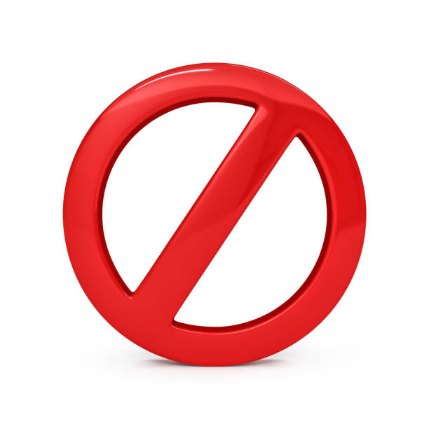 istock Red prohibited sign or not allowed ban warning danger no symbol risk safety caution and forbidden stop icon isolated on white background with attention forbid illustration 3d graphic alert design. 1343816743