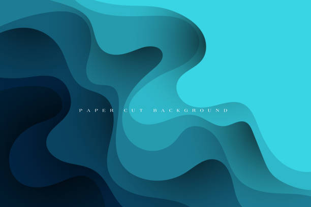 ilustrações de stock, clip art, desenhos animados e ícones de abstract multi color modern futuristic paper cut background - swirl blue backgrounds abstract