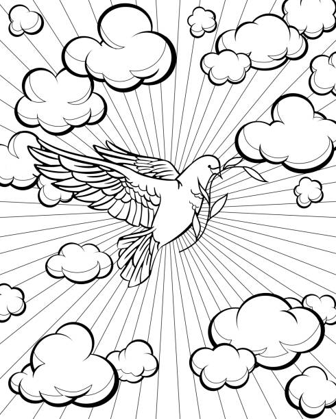 Ilustración de Paloma En El Cielo Dibujo Para Colorear Historia Bíblica y  más Vectores Libres de Derechos de Página de libro para colorear - Técnica  de ilustración - iStock