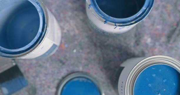 istock Shot of paint cans in a room undergoing renovations 1343825748