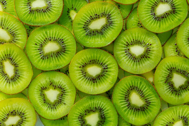 istock Kiwi Macro,Fresh Kiwi fruit sliced use for background 1343828382