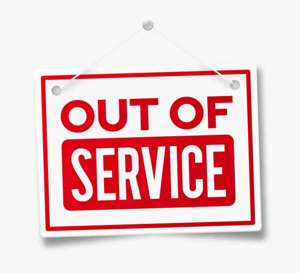 Vector illustration of Out of Service Sign