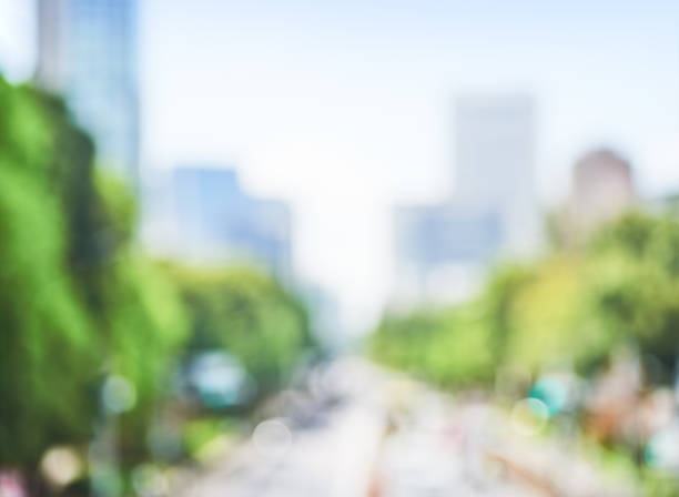 fundo de paisagem urbana abstrata bokeh - cidade pequena - fotografias e filmes do acervo