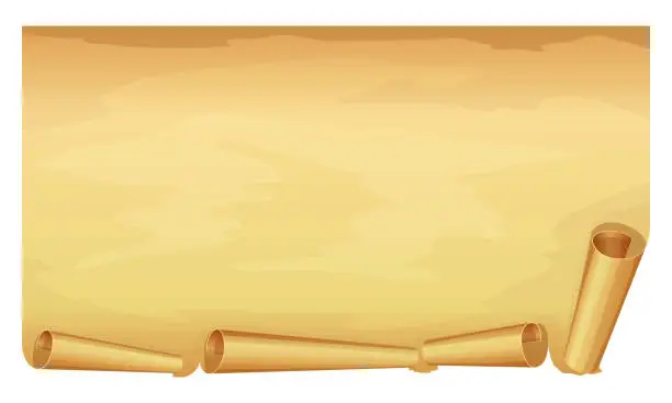 Vector illustration of Big golden scroll of parchment